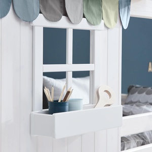 Lit bas évolutif cabane 90x200cm 1/2 PLAY HOUSE CLASSIC Flexa blanc