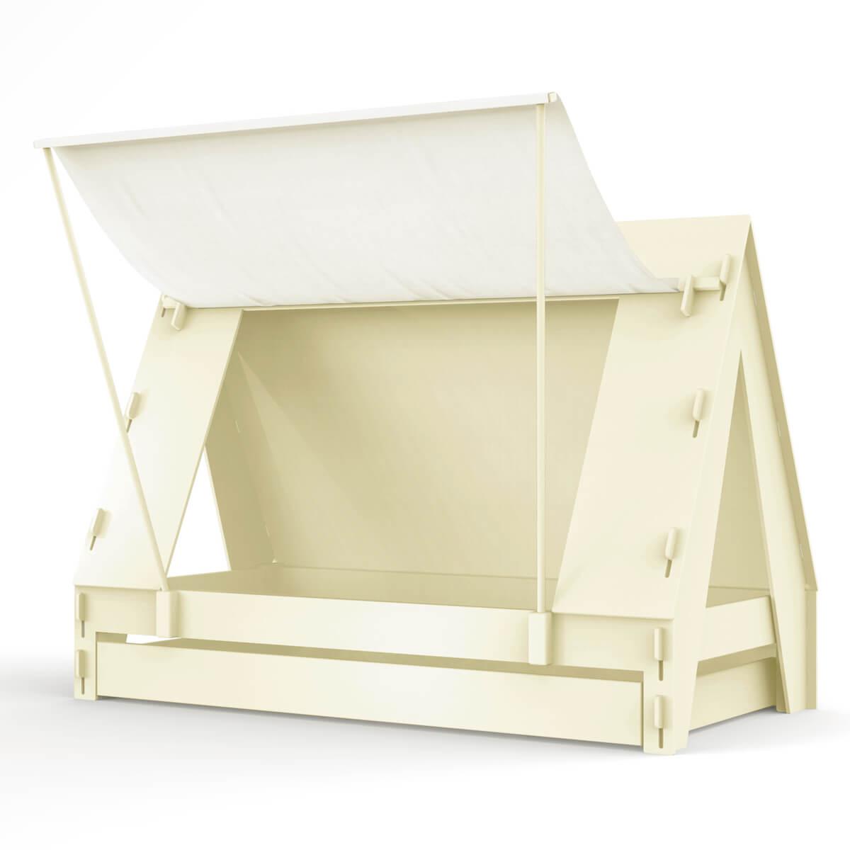 Lit bas-tiroir 90x200cm TENTE Mathy by Bols beige ivoire