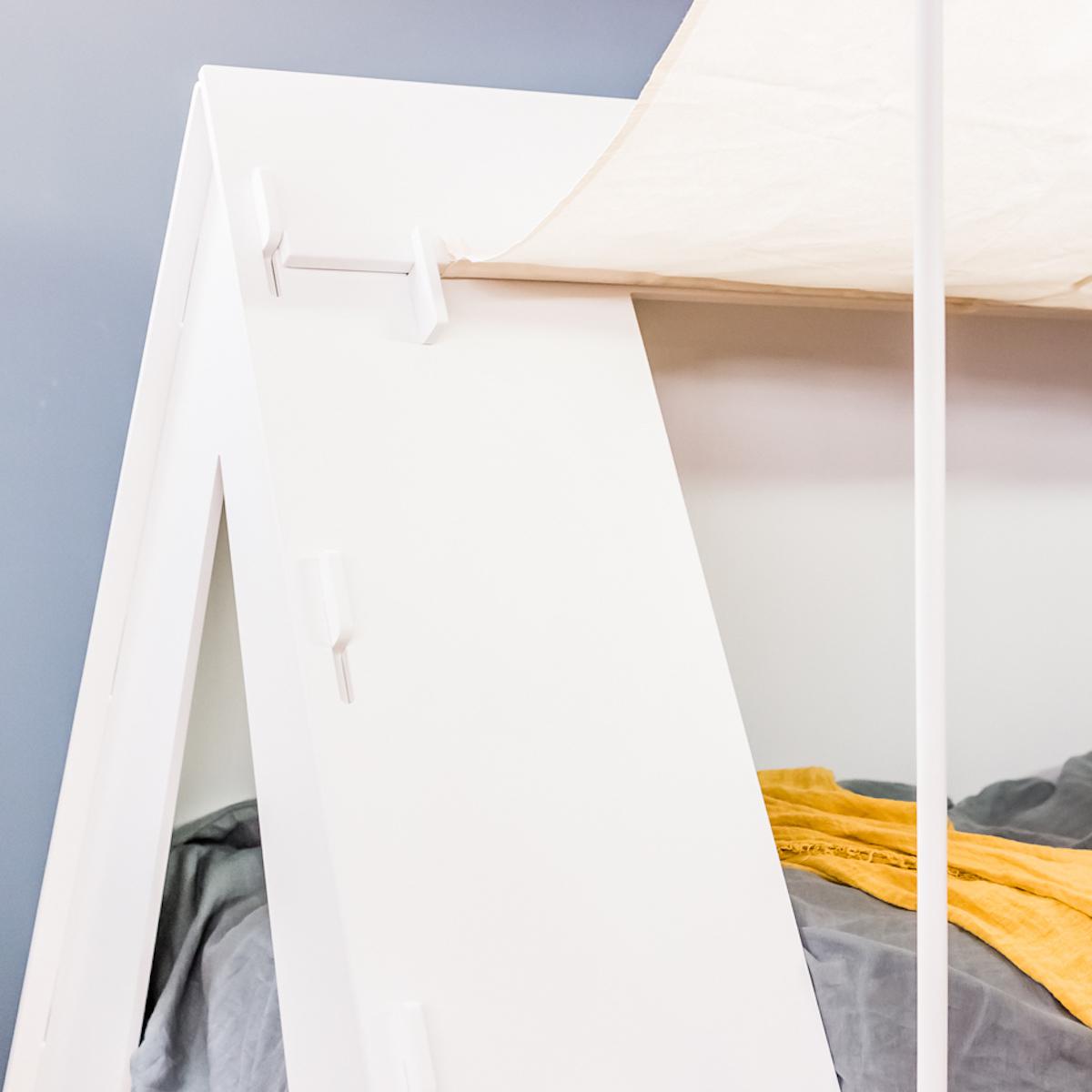 Lit bas-tiroir 90x200cm TENTE Mathy by Bols bleu atlantique