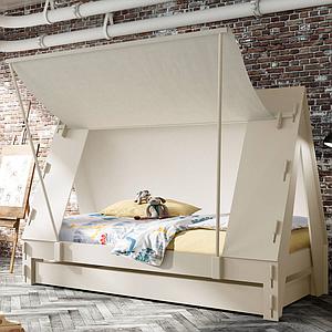 Lit bas-tiroir 90x200cm TENTE Mathy by Bols greige