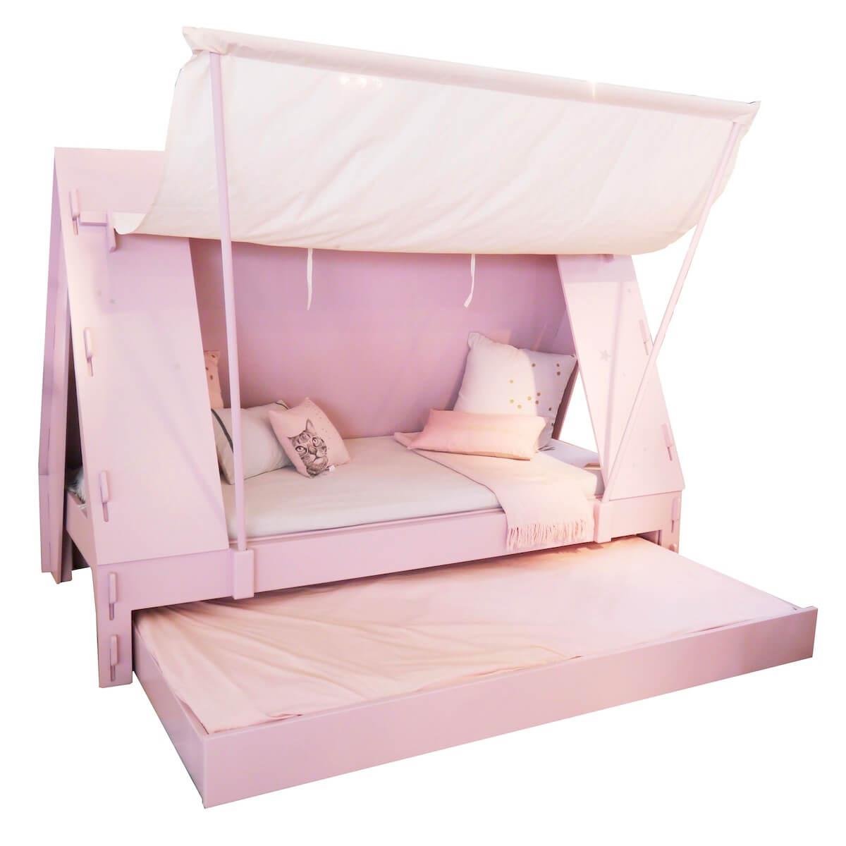 Lit bas-tiroir 90x200cm TENTE Mathy by Bols gris ciment
