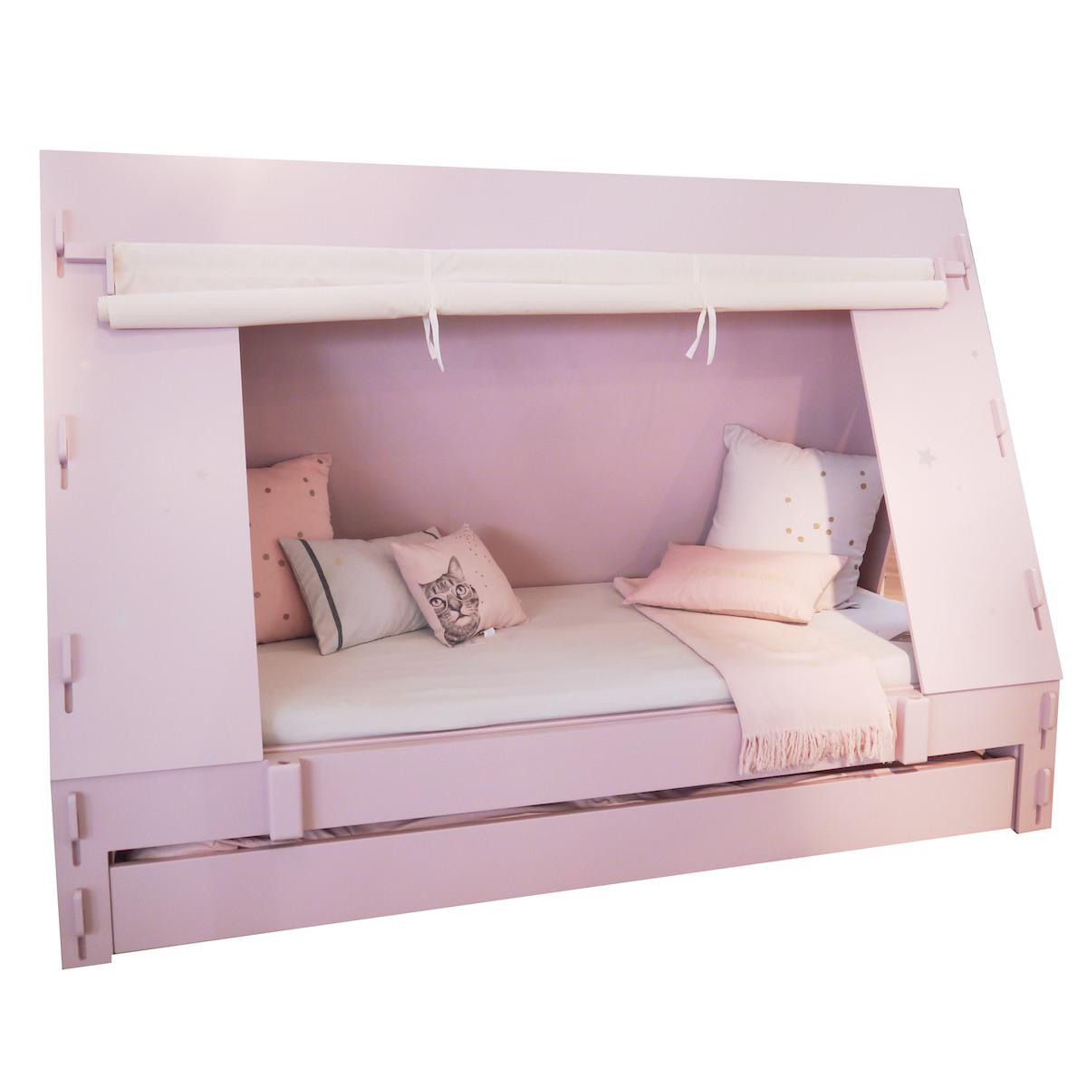 Lit bas-tiroir 90x200cm TENTE Mathy by Bols gris orage