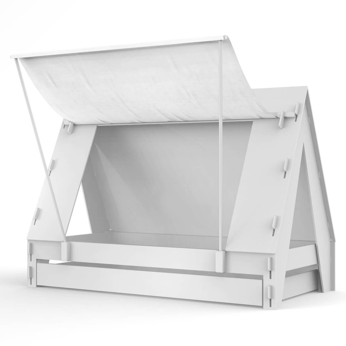 Lit bas-tiroir 90x200cm TENTE Mathy by Bols gris perle