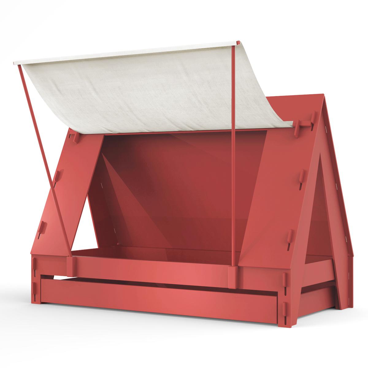 Lit bas-tiroir 90x200cm TENTE Mathy by Bols marsala