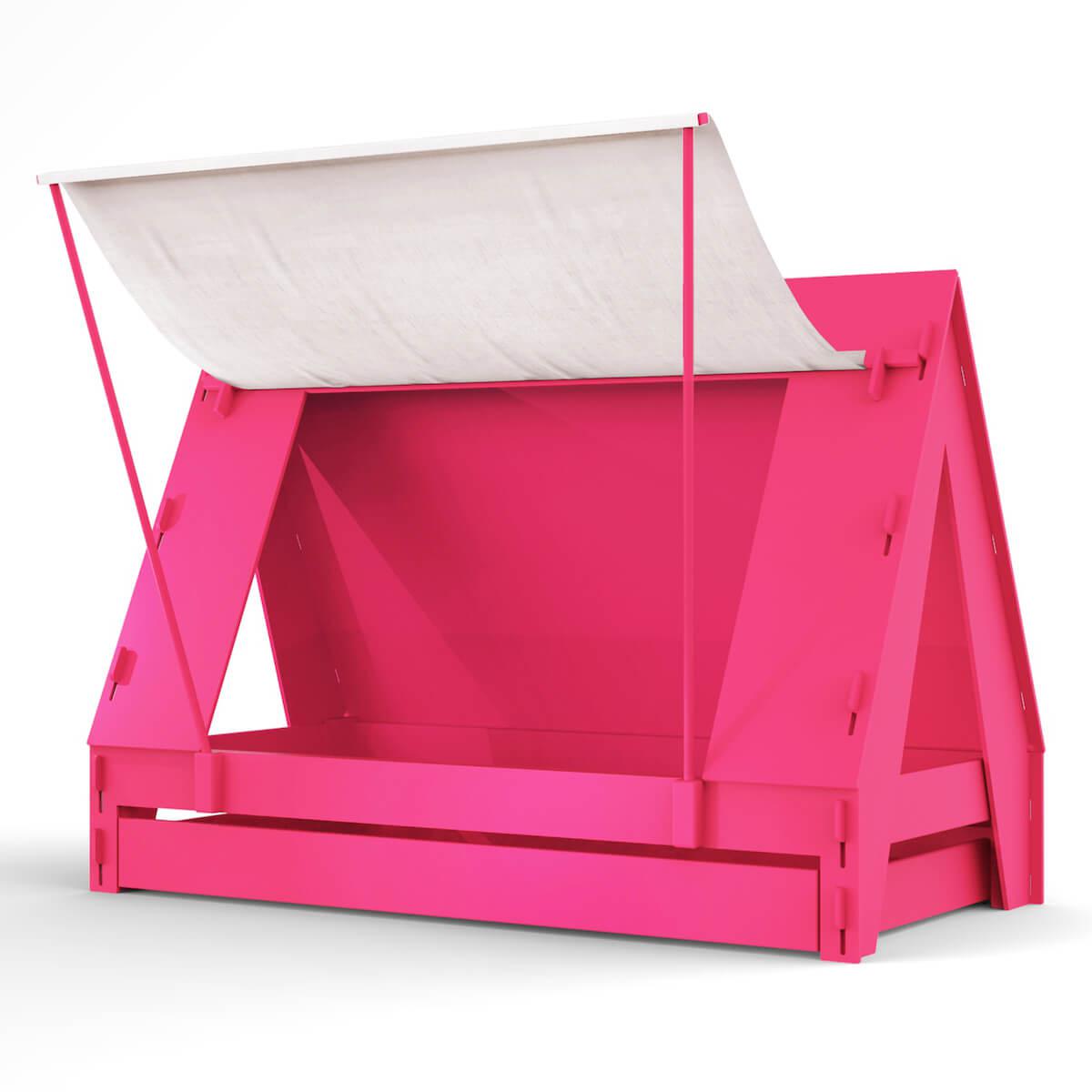 Lit bas-tiroir 90x200cm TENTE Mathy by Bols rose été