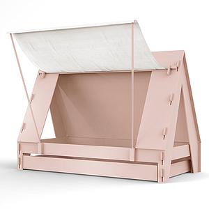 Lit bas-tiroir 90x200cm TENTE Mathy by Bols rose hiver