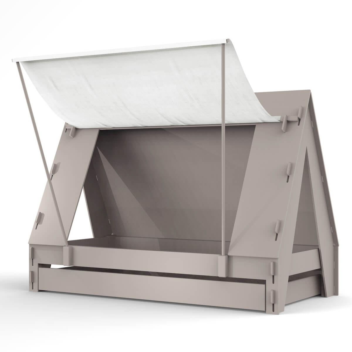 Lit bas-tiroir 90x200cm TENTE Mathy by Bols taupe