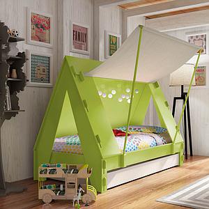 Lit bas-tiroir 90x200cm TENTE Mathy by Bols vert pomme