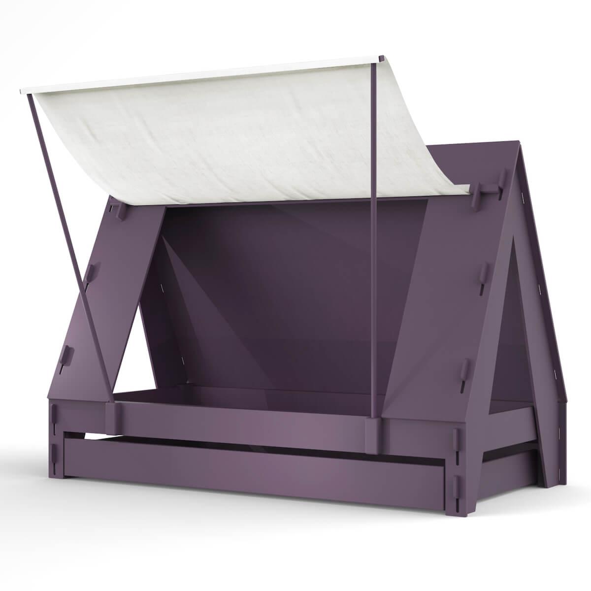 Lit bas-tiroir 90x200cm TENTE Mathy by Bols viloet cuberdon