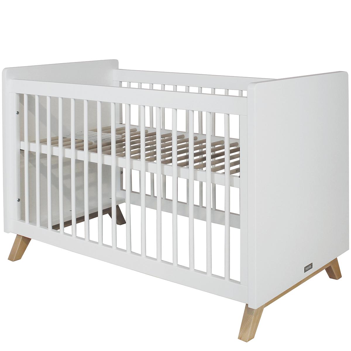 Lit bébé 60x120cm LYNN BOPITA blanc/naturel