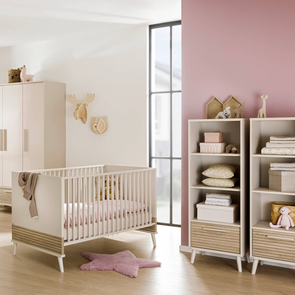 Lit bébé 70x140cm EEFJE Paidi Beige cashmere-chêne