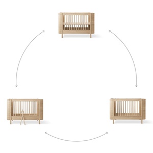 Lit bébé évolutif 68x122-162cm WOOD MINI+ Oliver Furniture chêne