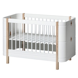 Lit bébé évolutif 68x122cm/162cm WOOD MINI+ Oliver Furniture blanc-chêne