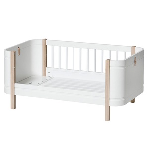 Lit bébé évolutif 68x122cm/162cm WOOD MINI+ Oliver Furniture blanc-chêne