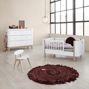 Lit bébé évolutif 68x122cm/162cm WOOD MINI+ Oliver Furniture blanc-chêne