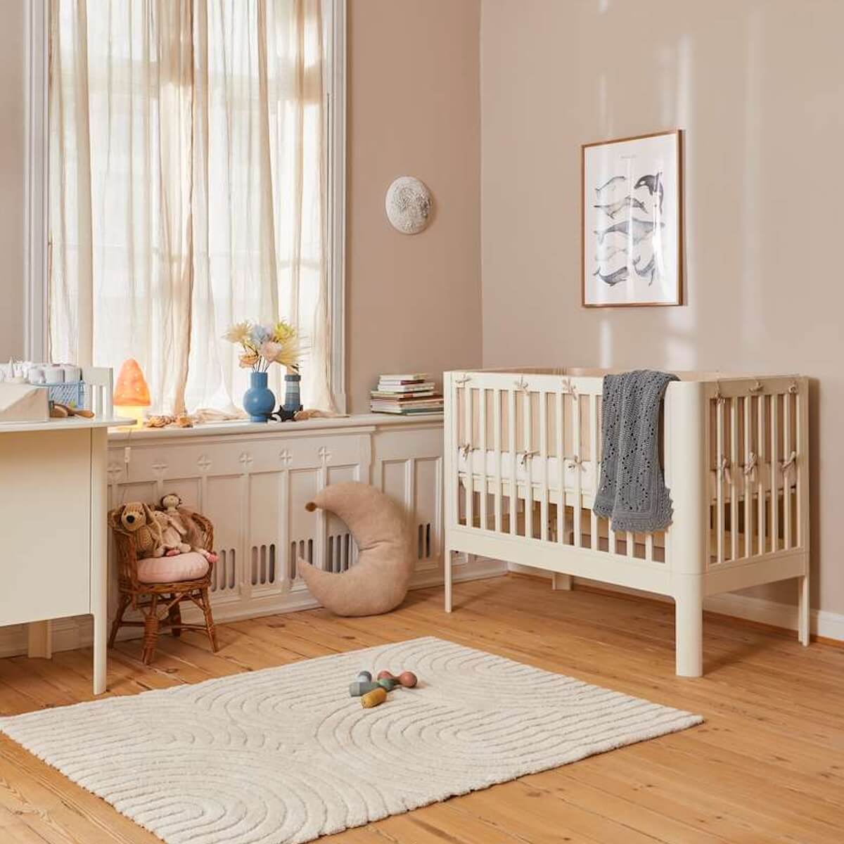Lit bébé évolutif 70x120cm NOVA Flexa Cream white