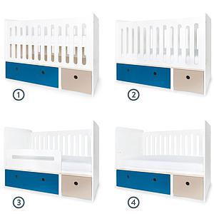 Lit bébé évolutif 70x140cm COLORFLEX Abitare Kids deep marine-warm grey
