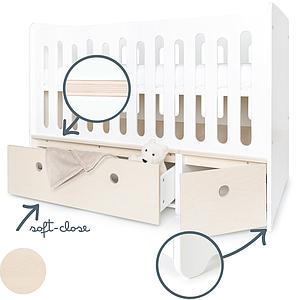 Lit bébé évolutif 70x140cm COLORFLEX Abitare Kids façades white wash 