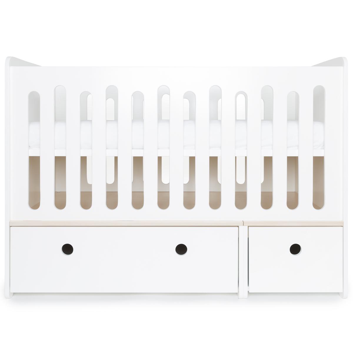 Lit bébé évolutif 70x140cm COLORFLEX Abitare Kids façades white