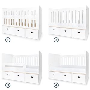 Lit bébé évolutif 70x140cm COLORFLEX Abitare Kids façades white