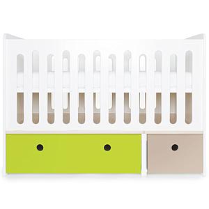 Lit bébé évolutif 70x140cm COLORFLEX Abitare Kids lime-warm grey