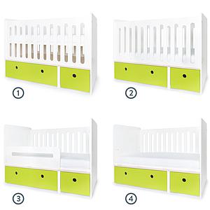 Lit bébé évolutif 70x140cm COLORFLEX Abitare Kids lime
