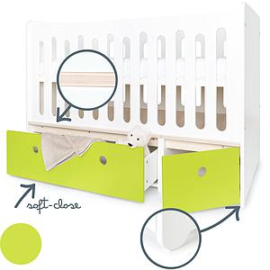 Lit bébé évolutif 70x140cm COLORFLEX Abitare Kids lime