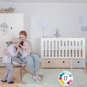 Lit bébé évolutif 70x140cm COLORFLEX Abitare Kids mint-paradise blue