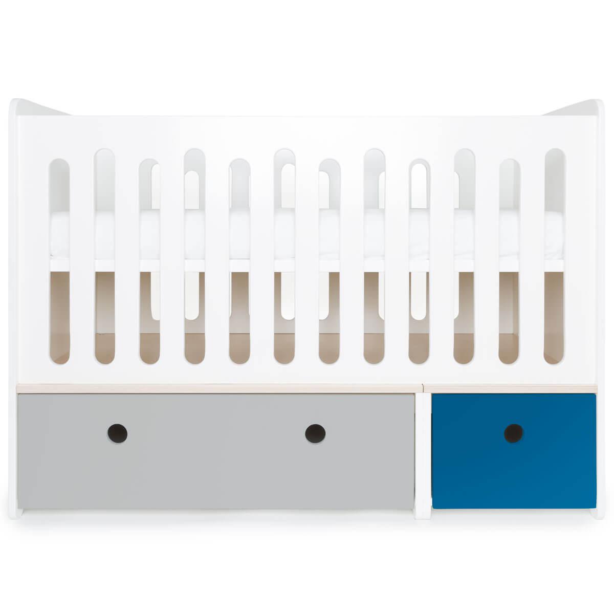 Lit bébé évolutif 70x140cm COLORFLEX Abitare Kids pearl grey-deep marine