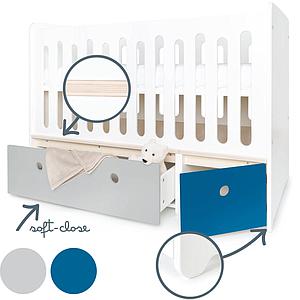 Lit bébé évolutif 70x140cm COLORFLEX Abitare Kids pearl grey-deep marine