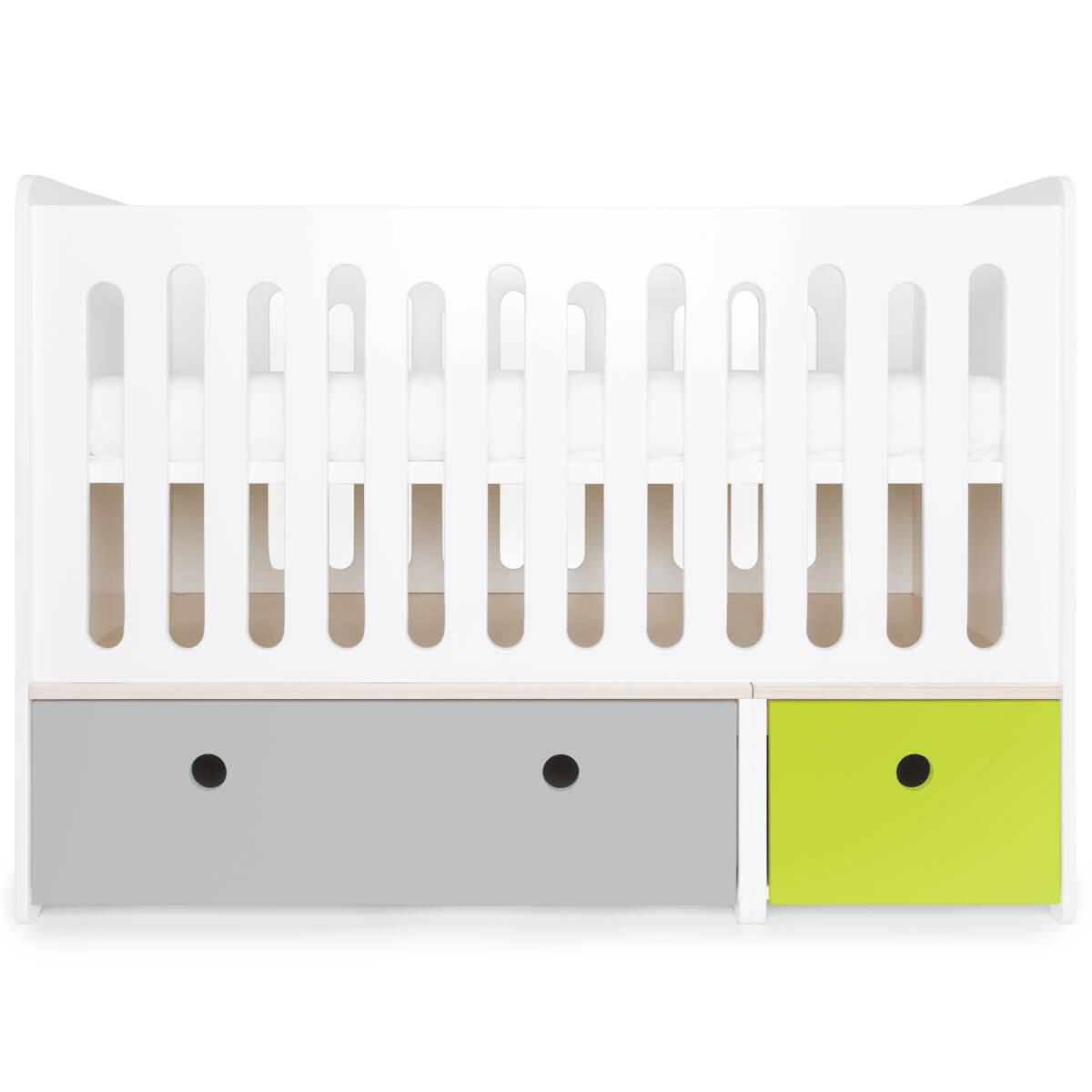Lit bébé évolutif 70x140cm COLORFLEX Abitare Kids pearl grey-lime