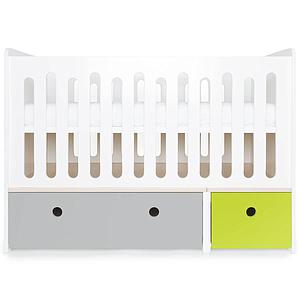 Lit bébé évolutif 70x140cm COLORFLEX Abitare Kids pearl grey-lime