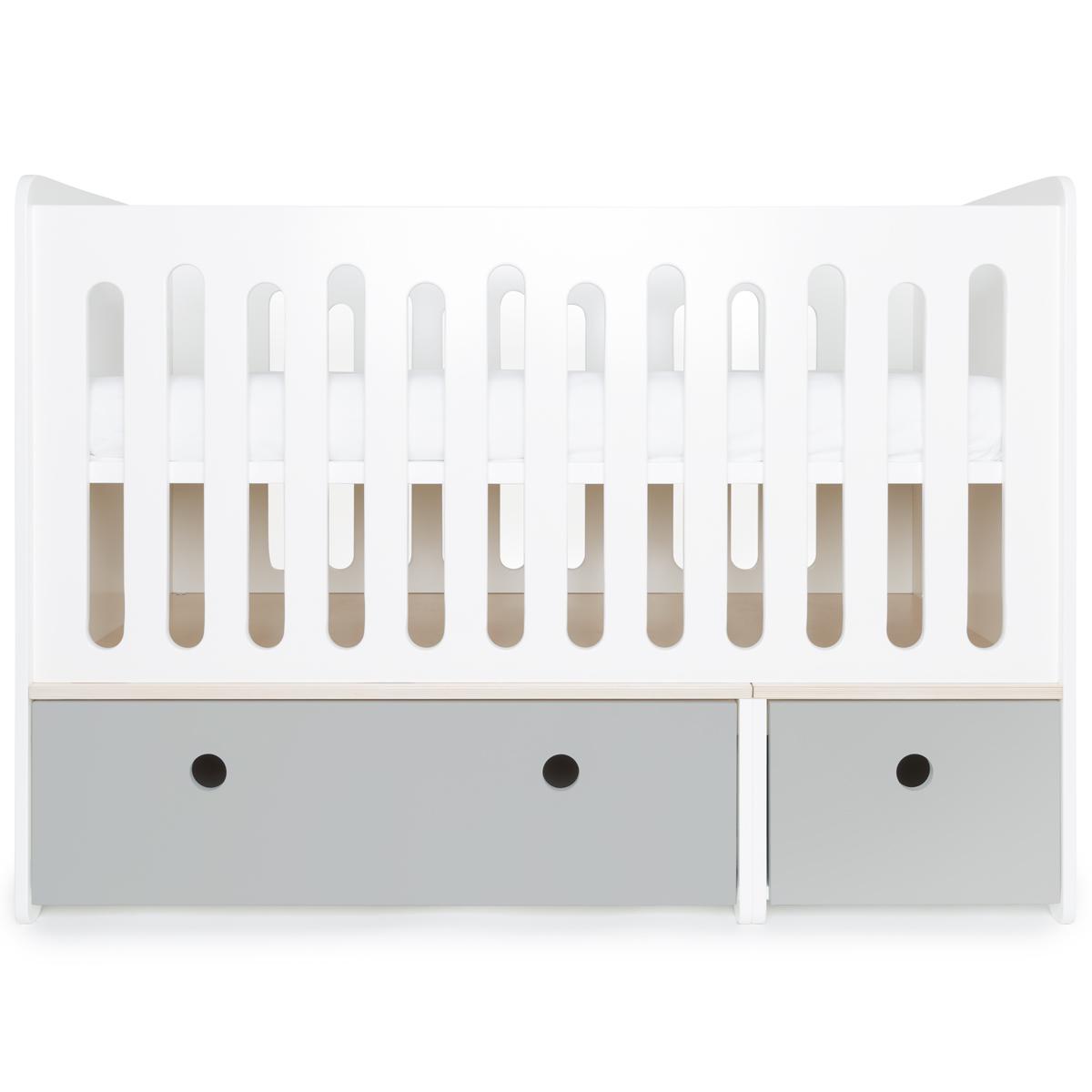 Lit bébé évolutif 70x140cm COLORFLEX Abitare Kids pearl grey 