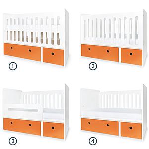 Lit bébé évolutif 70x140cm COLORFLEX Abitare Kids pure orange