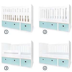 Lit bébé évolutif 70x140cm COLORFLEX Abitare Kids sky blue 