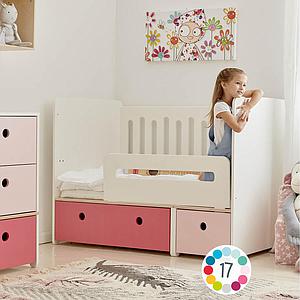 Lit bébé évolutif 70x140cm COLORFLEX Abitare Kids sweet pink-plum