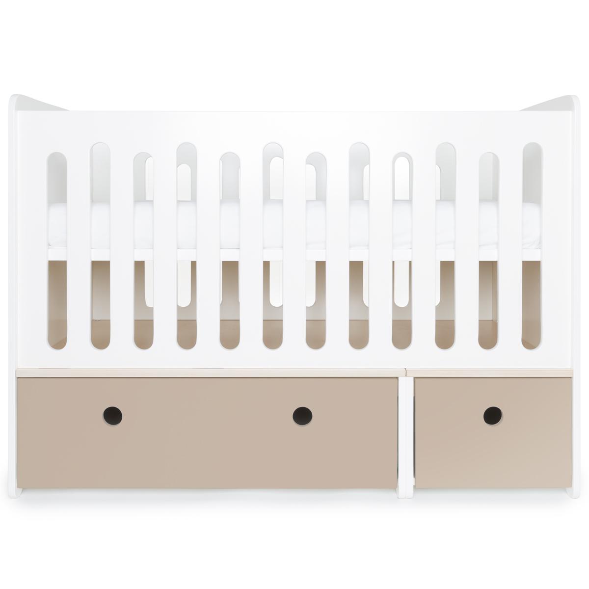 Lit bébé évolutif 70x140cm COLORFLEX Abitare Kids warm grey 