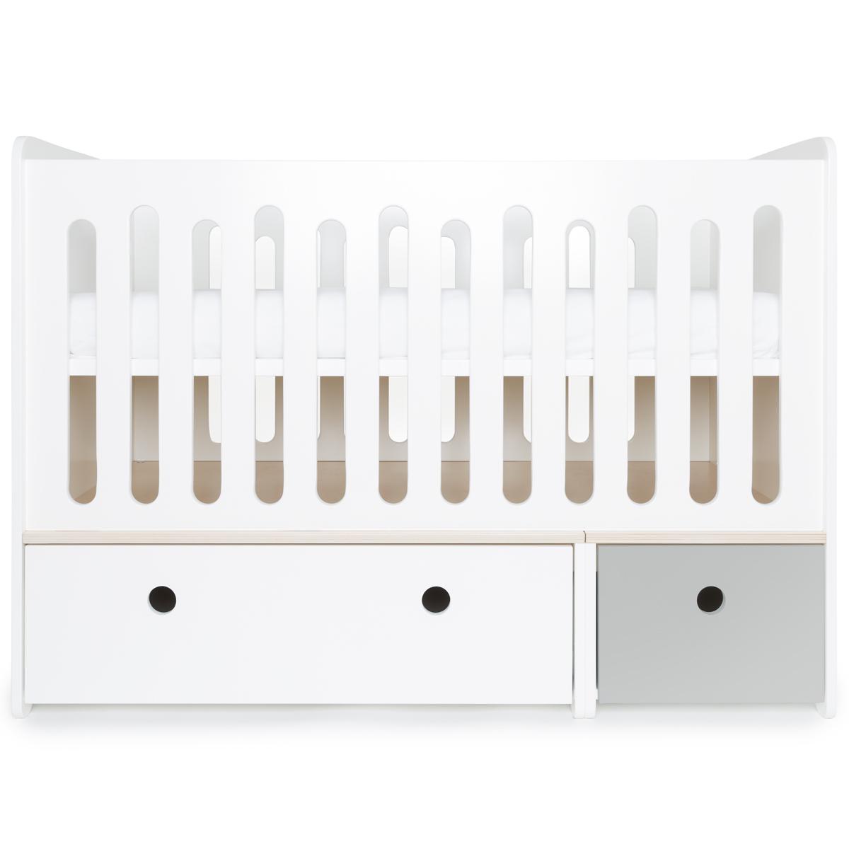 Lit bébé évolutif 70x140cm COLORFLEX Abitare Kids white-pearl grey