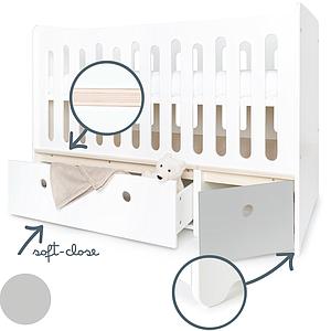 Lit bébé évolutif 70x140cm COLORFLEX Abitare Kids white-pearl grey