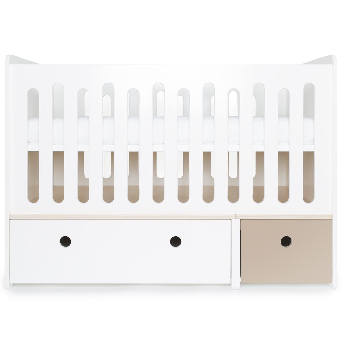 Lit bébé évolutif 70x140cm COLORFLEX Abitare Kids white-warm grey