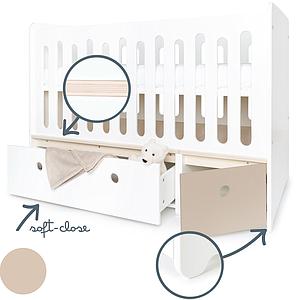 Lit bébé évolutif 70x140cm COLORFLEX Abitare Kids white-warm grey