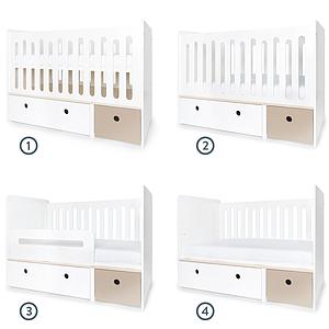 Lit bébé évolutif 70x140cm COLORFLEX Abitare Kids white-warm grey