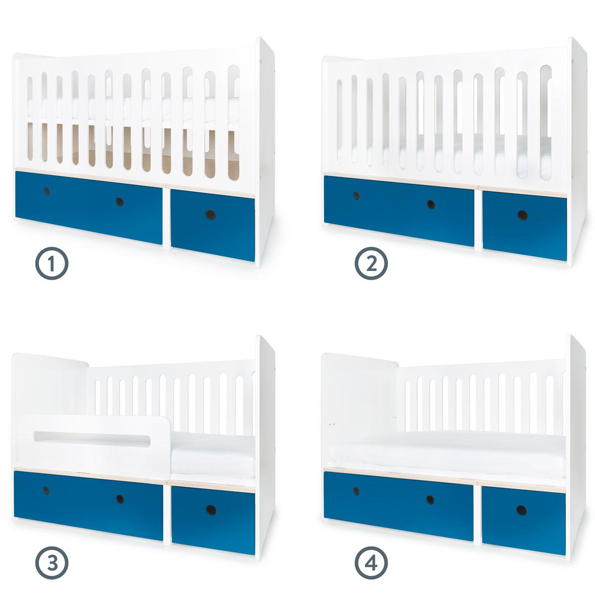 Lit bébé évolutif 70x140cm COLORFLEX deep marine