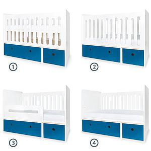 Lit bébé évolutif 70x140cm COLORFLEX deep marine