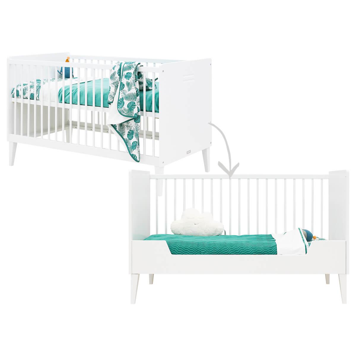 Lit Bebe Evolutif 70x140cm Locker Bopita Blanc Abitare Kids