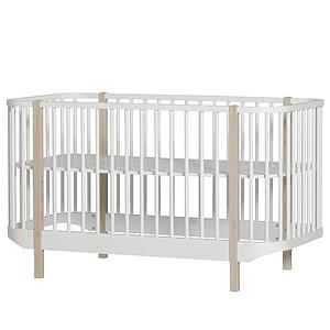 Lit bébé évolutif 70x140cm WOOD Oliver Furniture blanc-chêne