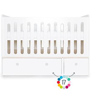 Lit bébé évolutif hors façades tiroirs 70x140cm COLORFLEX 