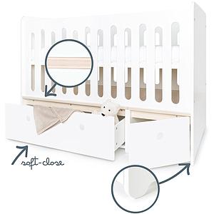 Lit bébé évolutif hors façades tiroirs 70x140cm COLORFLEX 