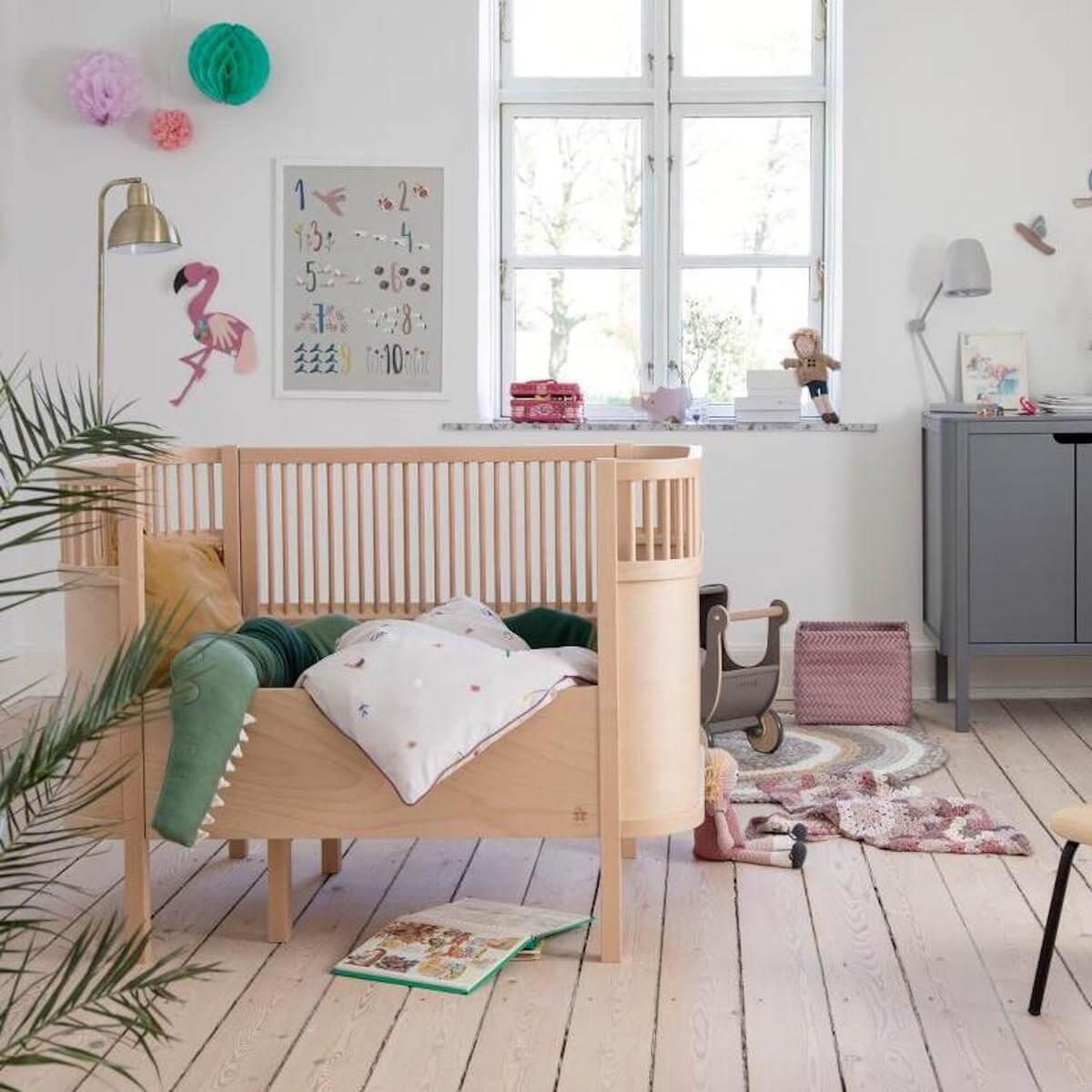 Lit bébé évolutif Sebra bois naturel