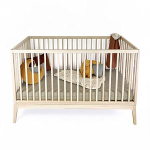 Lit bébé KERA en frêne avec top Round-pieds Pure